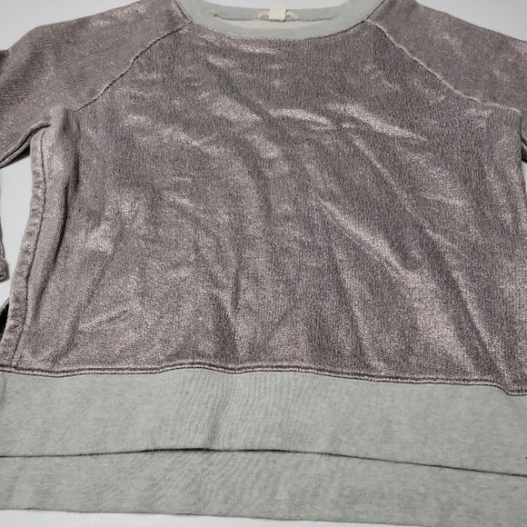 CrewCuts Sweater Girl 12 Grey Crew Neck 100 Cotton Sweatshirt High Low Split Hem - Picture 4 of 12